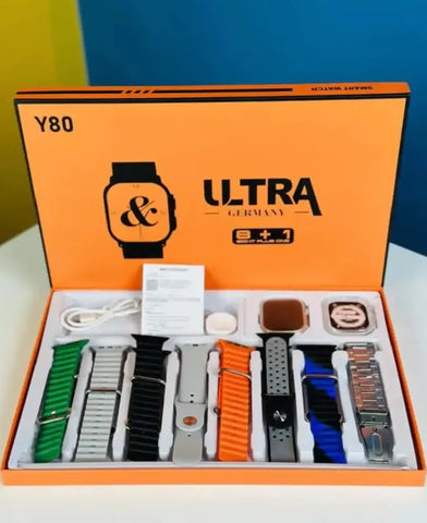 Y80 Ultra Smartwatch With 8 Strap